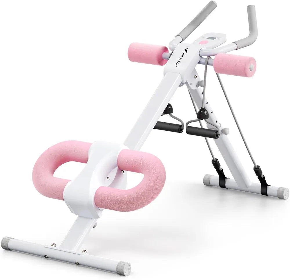 Foldable Ab Workout Machine with Adjustable Resistance & LCD Progress Monitor – Sculpt & Tone Your Core at Home