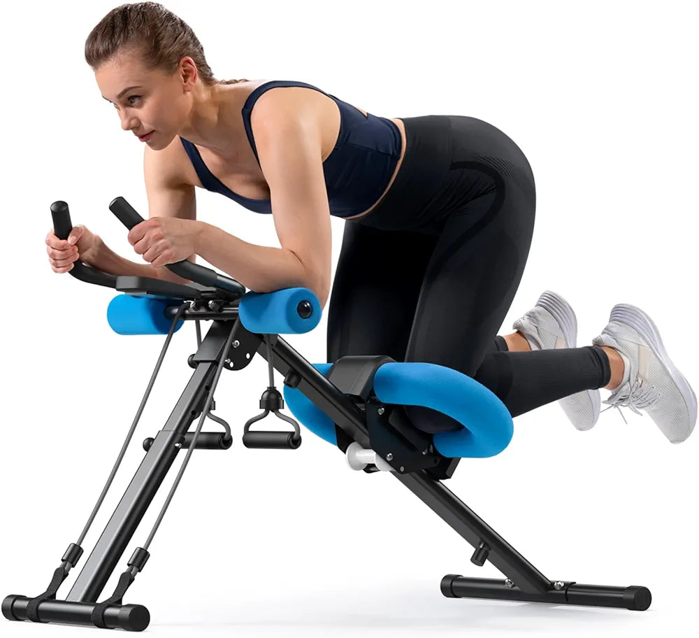 Foldable Ab Workout Machine with Adjustable Resistance & LCD Progress Monitor – Sculpt & Tone Your Core at Home