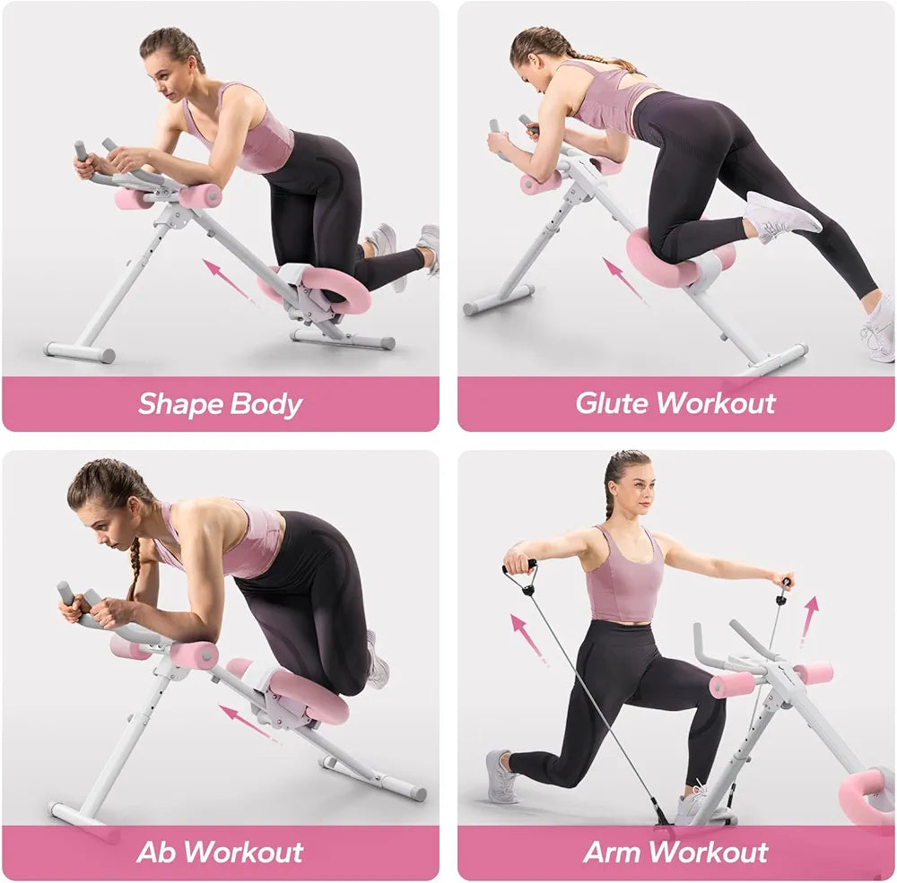 Foldable Ab Workout Machine with Adjustable Resistance & LCD Progress Monitor – Sculpt & Tone Your Core at Home